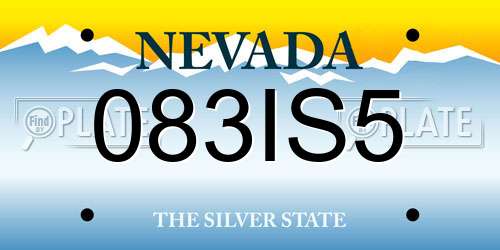 083IS5 Nevada License Plate