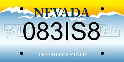 083IS8 Nevada License Plate
