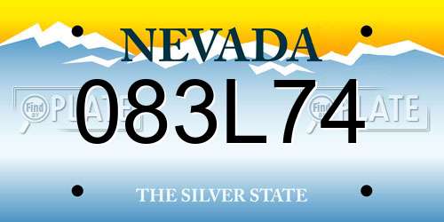 083L74 Nevada License Plate
