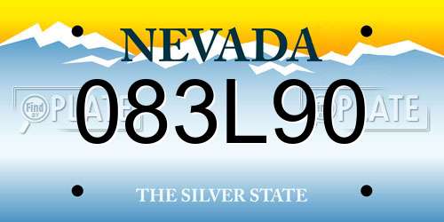 083L90 Nevada License Plate