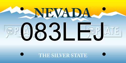 083LEJ Nevada License Plate