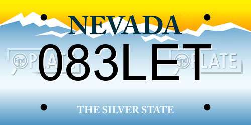 083LET Nevada License Plate