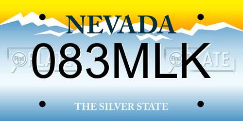 083MLK Nevada License Plate