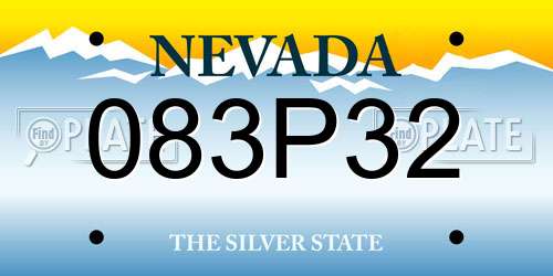 083P32 Nevada License Plate
