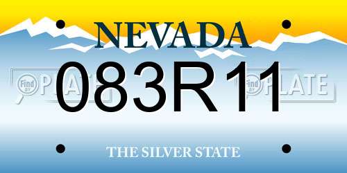 083R11 Nevada License Plate
