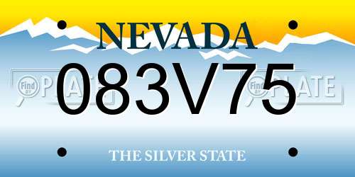083V75 Nevada License Plate