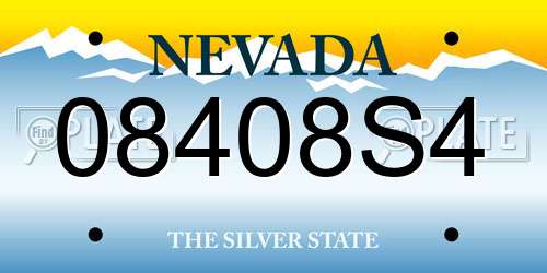 08408S4 Nevada License Plate