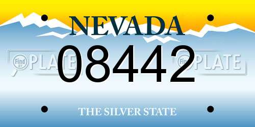 08442 Nevada License Plate