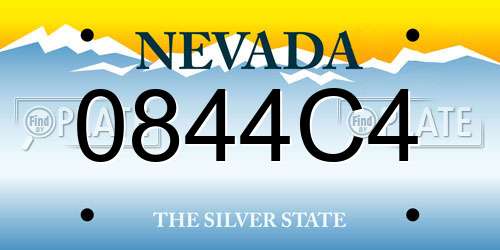 0844C4 Nevada License Plate