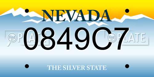 0849C7 Nevada License Plate
