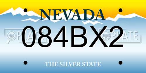 084BX2 Nevada License Plate