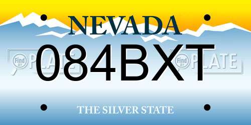 084BXT Nevada License Plate