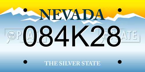 084K28 Nevada License Plate