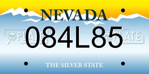 084L85 Nevada License Plate