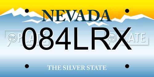 084LRX Nevada License Plate