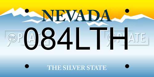084LTH Nevada License Plate