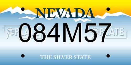 084M57 Nevada License Plate