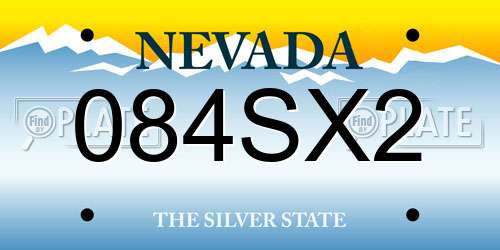 084SX2 Nevada License Plate