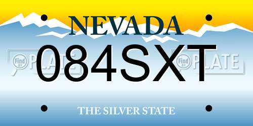 084SXT Nevada License Plate