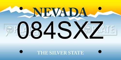 084SXZ Nevada License Plate