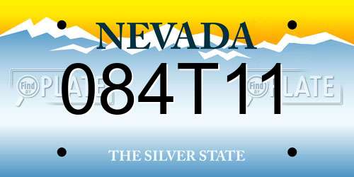 084T11 Nevada License Plate