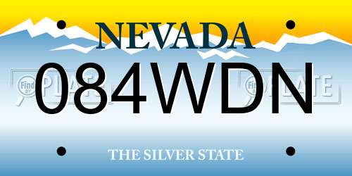 084WDN Nevada License Plate