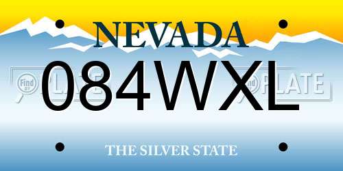 084WXL Nevada License Plate