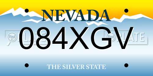 084XGV Nevada License Plate