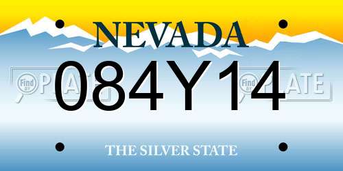 084Y14 Nevada License Plate