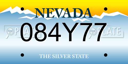084Y77 Nevada License Plate