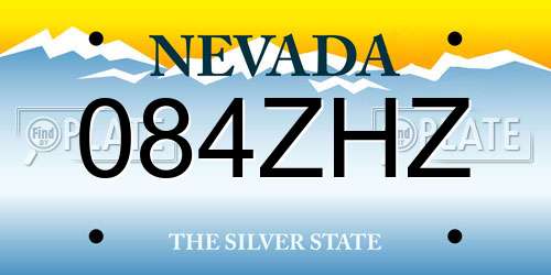 084ZHZ Nevada License Plate