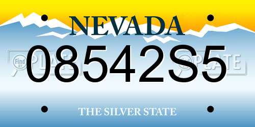 08542S5 Nevada License Plate