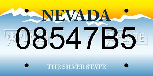 08547B5 Nevada License Plate