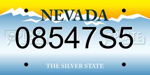 08547S5 Nevada License Plate