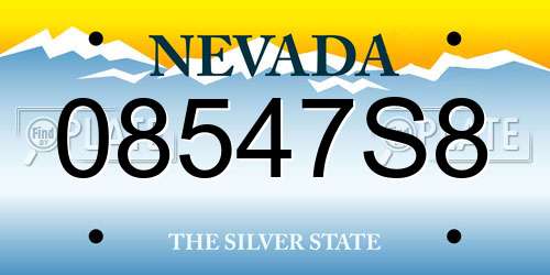 08547S8 Nevada License Plate