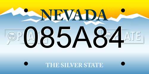 085A84 Nevada License Plate