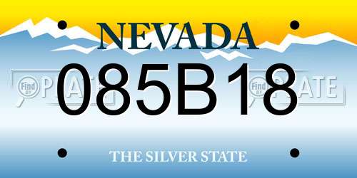 085B18 Nevada License Plate