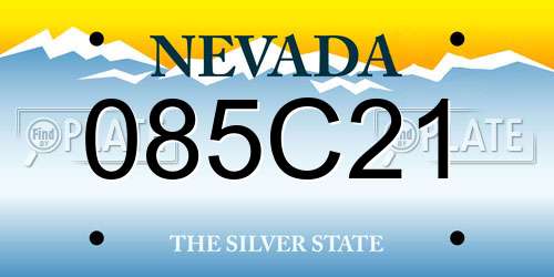 085C21 Nevada License Plate