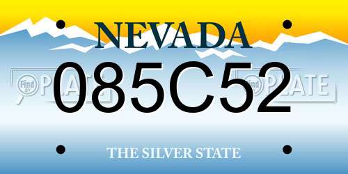 085C52 Nevada License Plate