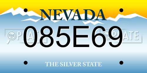 085E69 Nevada License Plate