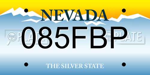 085FBP Nevada License Plate