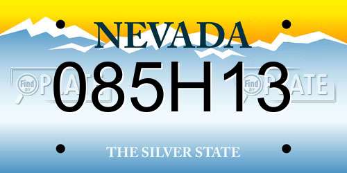 085H13 Nevada License Plate