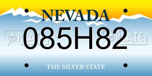 085H82 Nevada License Plate