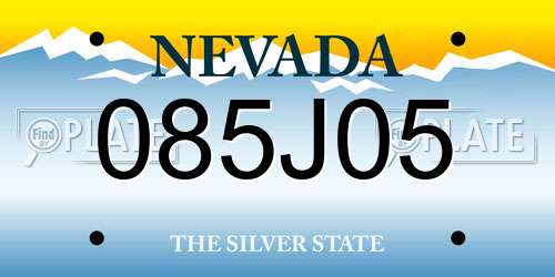 085J05 Nevada License Plate