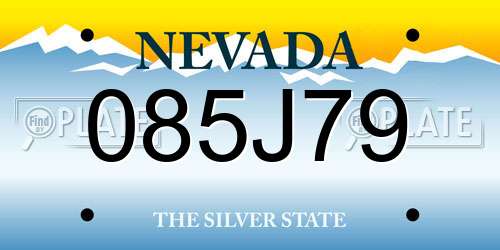 085J79 Nevada License Plate