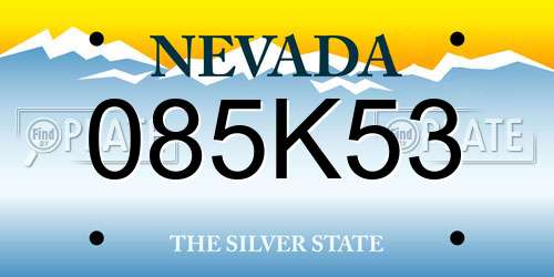 085K53 Nevada License Plate