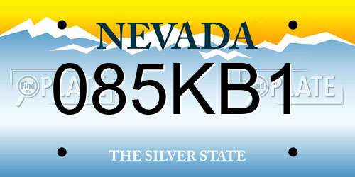 085KB1 Nevada License Plate