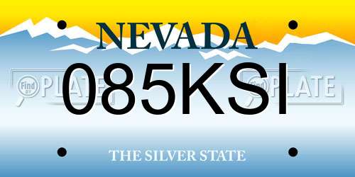 085KSI Nevada License Plate