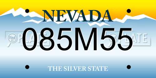 085M55 Nevada License Plate