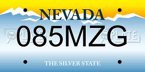 085MZG Nevada License Plate